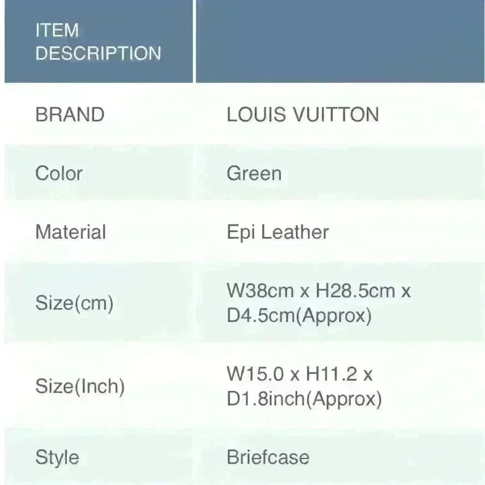 LOUIS VUITTON Epi Porte Documents Bandouliere Briefcase Green M54464. Lovely bag